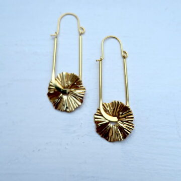 Il sole earrings flower sun gold plated