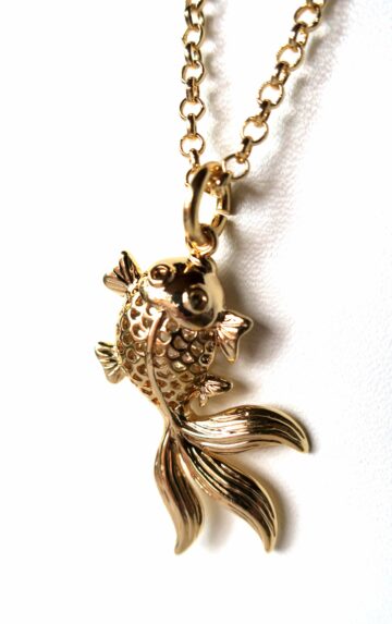 gold fish necklace pendant gold filled