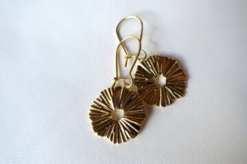 gold plated flower earrings