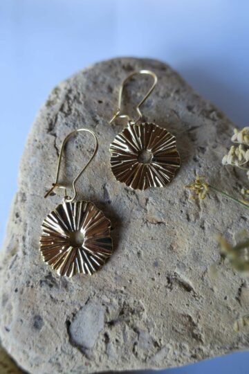 earrings gold plated rock